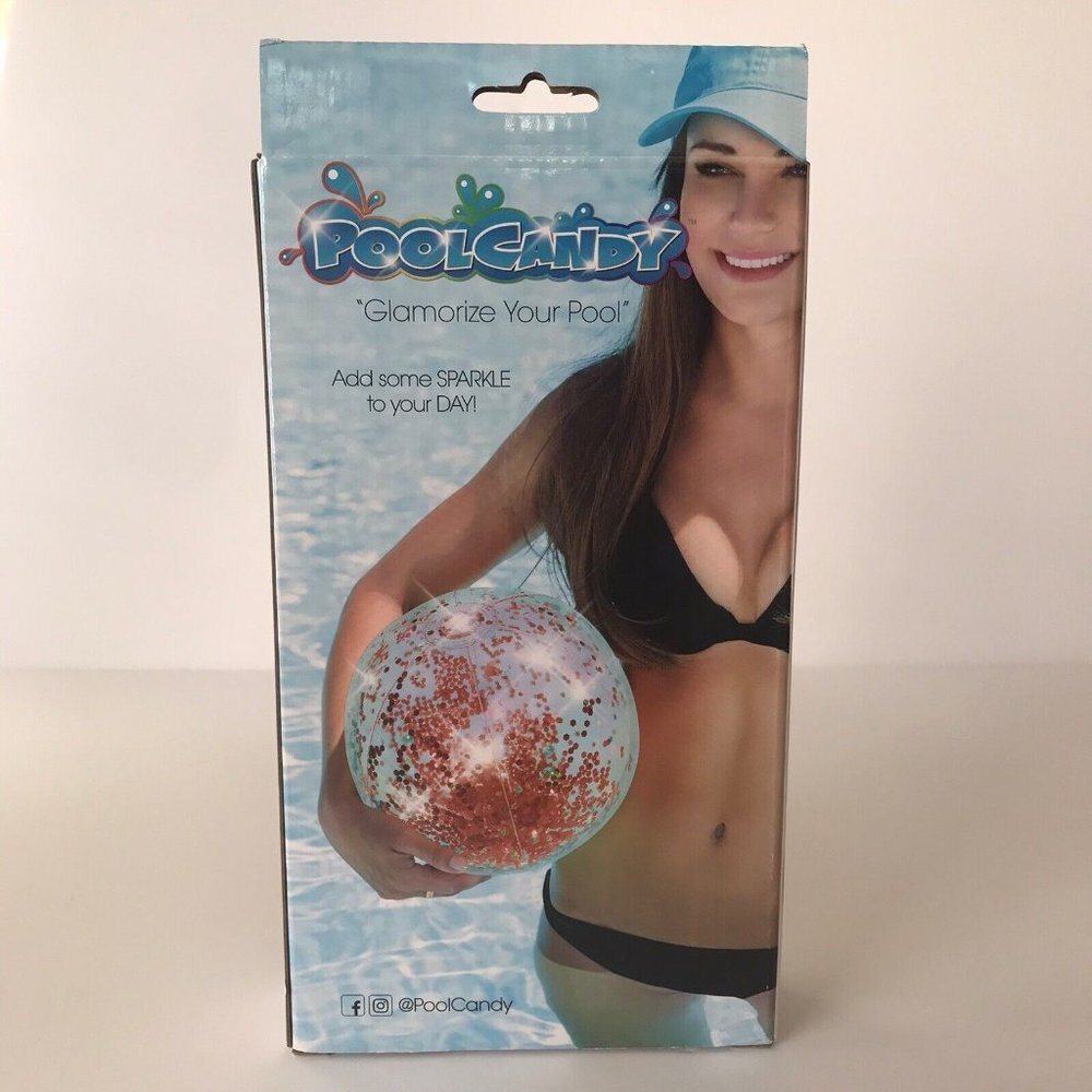 Rose Gold Holograhic Glitter Inflatable Jumbo Beach Ball Pool Candy